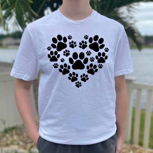 Heart Paw Print - Graphic Tee