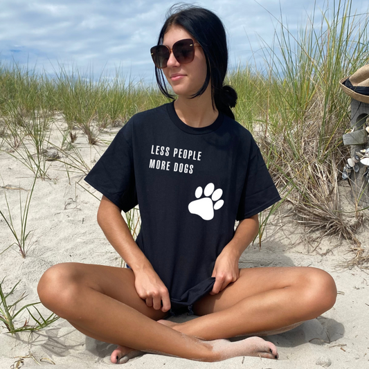 Less People More Dogs - White Lettering - Graphic Tee